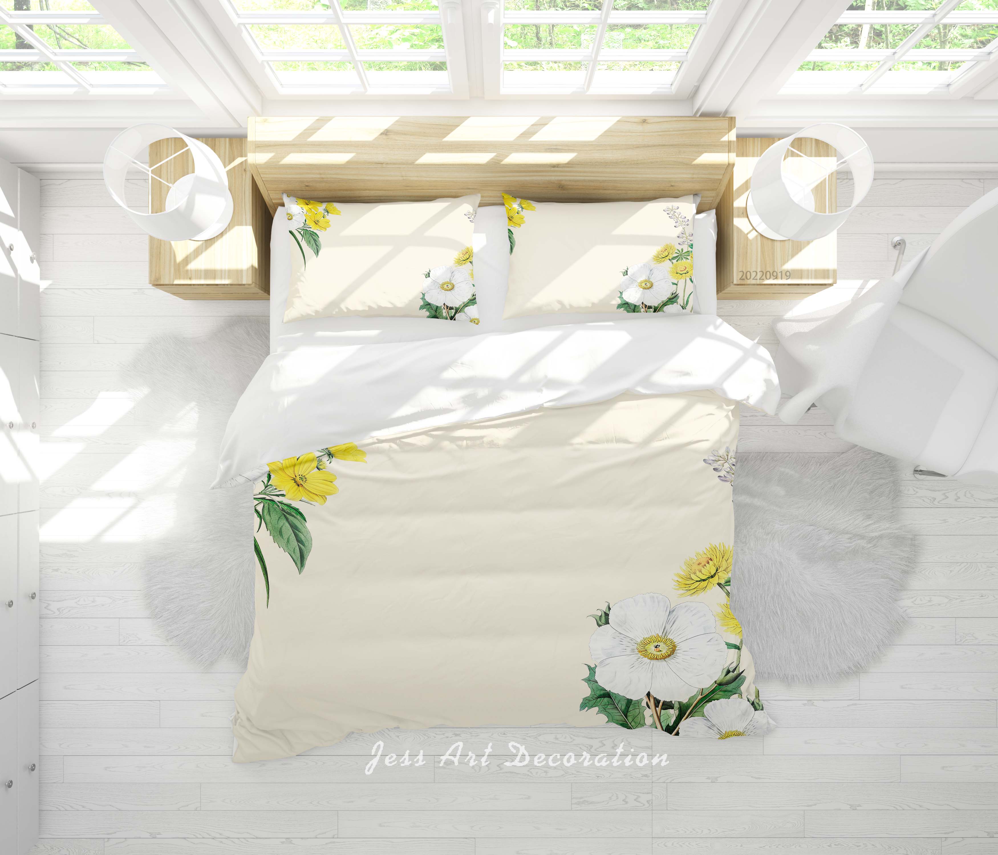 3D Floral Orchid  Lvory White Quilt Cover Set Bedding Set Duvet Cover Pillowcase 202