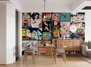 Retro Graffiti Magazine Illustration Wallpaper urban graffiti wall mural for teen room, studio or feature wall - view 2