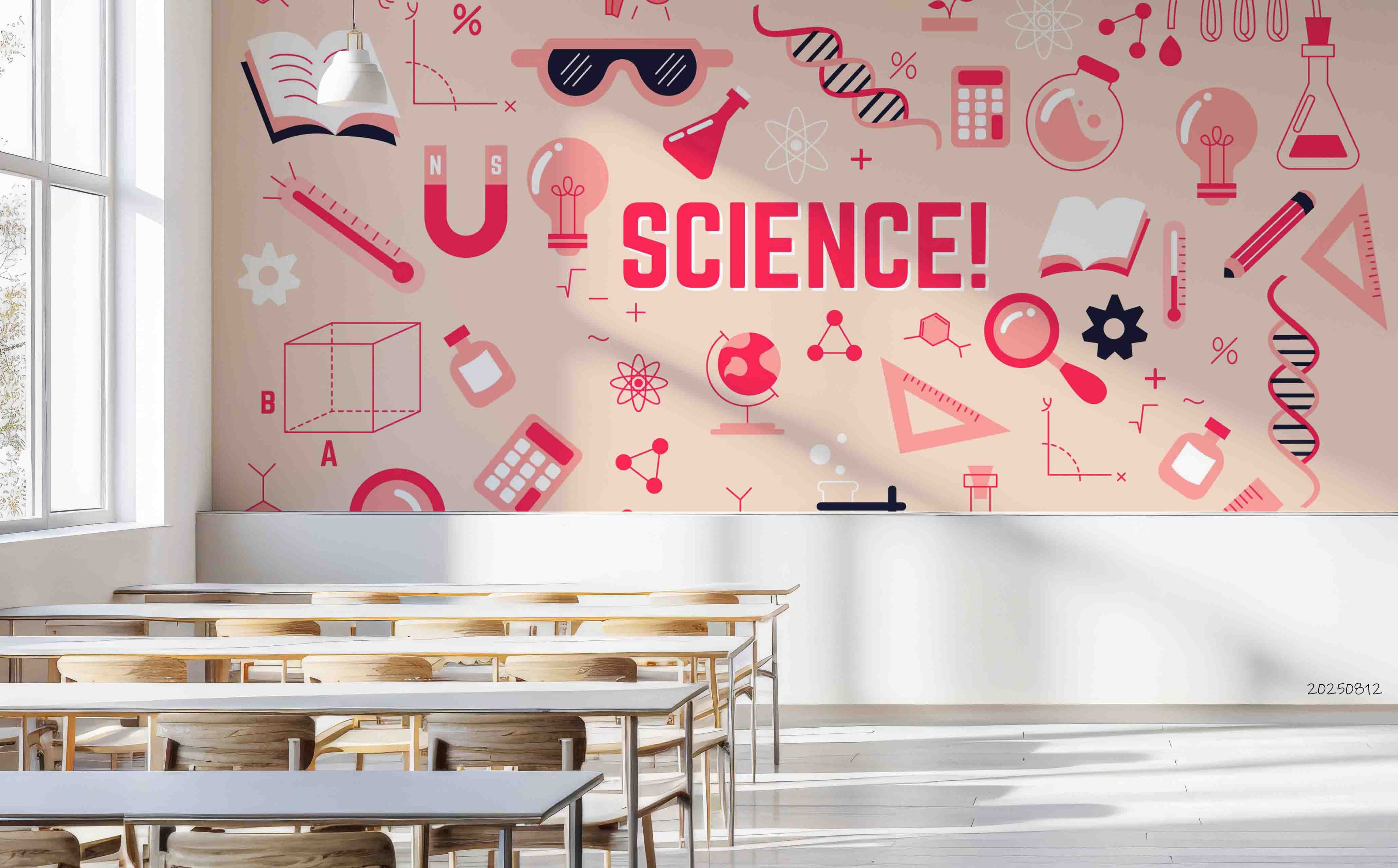 3D School STEM Science Lab Classroom Teaching Aid Wall Mural Wallpaper 41