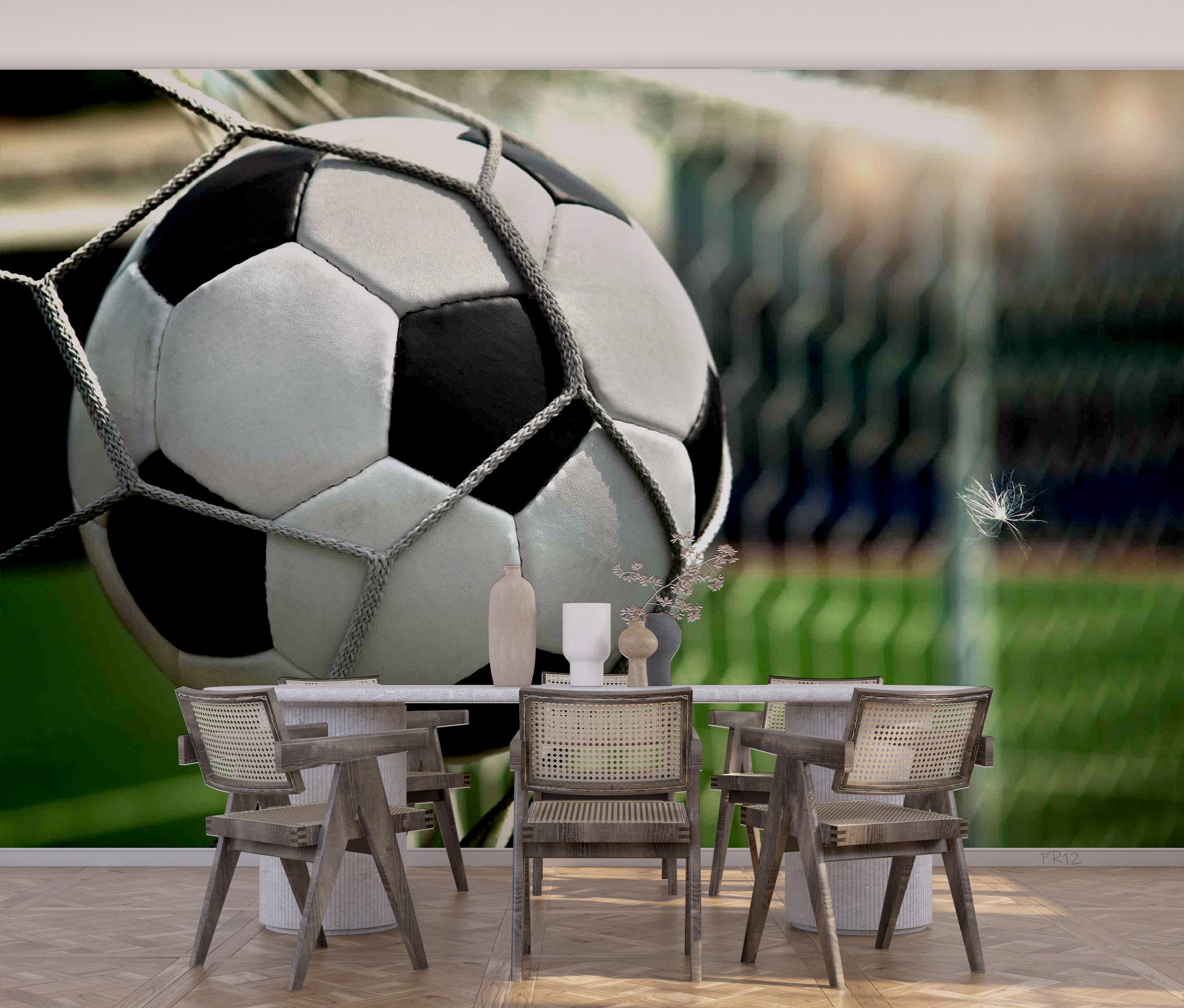 Soccer Goal Net Football Stadium Wallpaper football stadium wall mural for sports room, club room or fan space