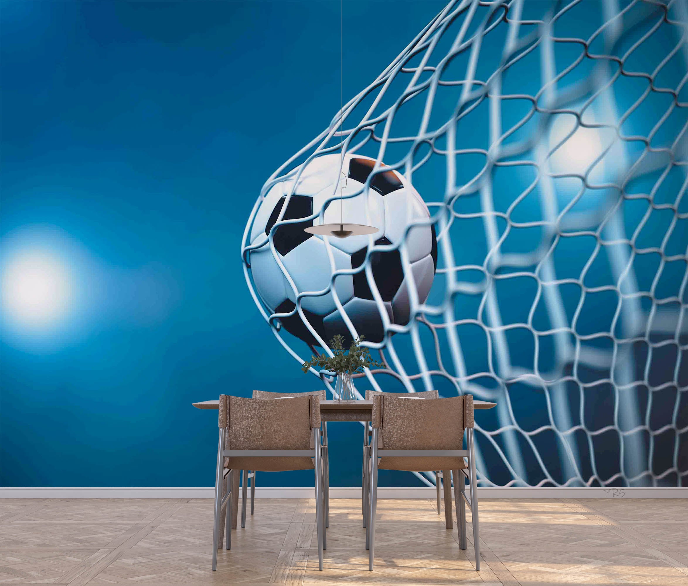 3D Night Moon Football Net Wall Mural Wallpaper YXL 2840
