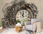 3D Vintage Ink Clocks Wall Mural Wallpaper GD 4442- Jess Art Decoration
