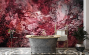 3D Abstract Damaskeen Red Wave Wall Mural Wallpaper YXL 611