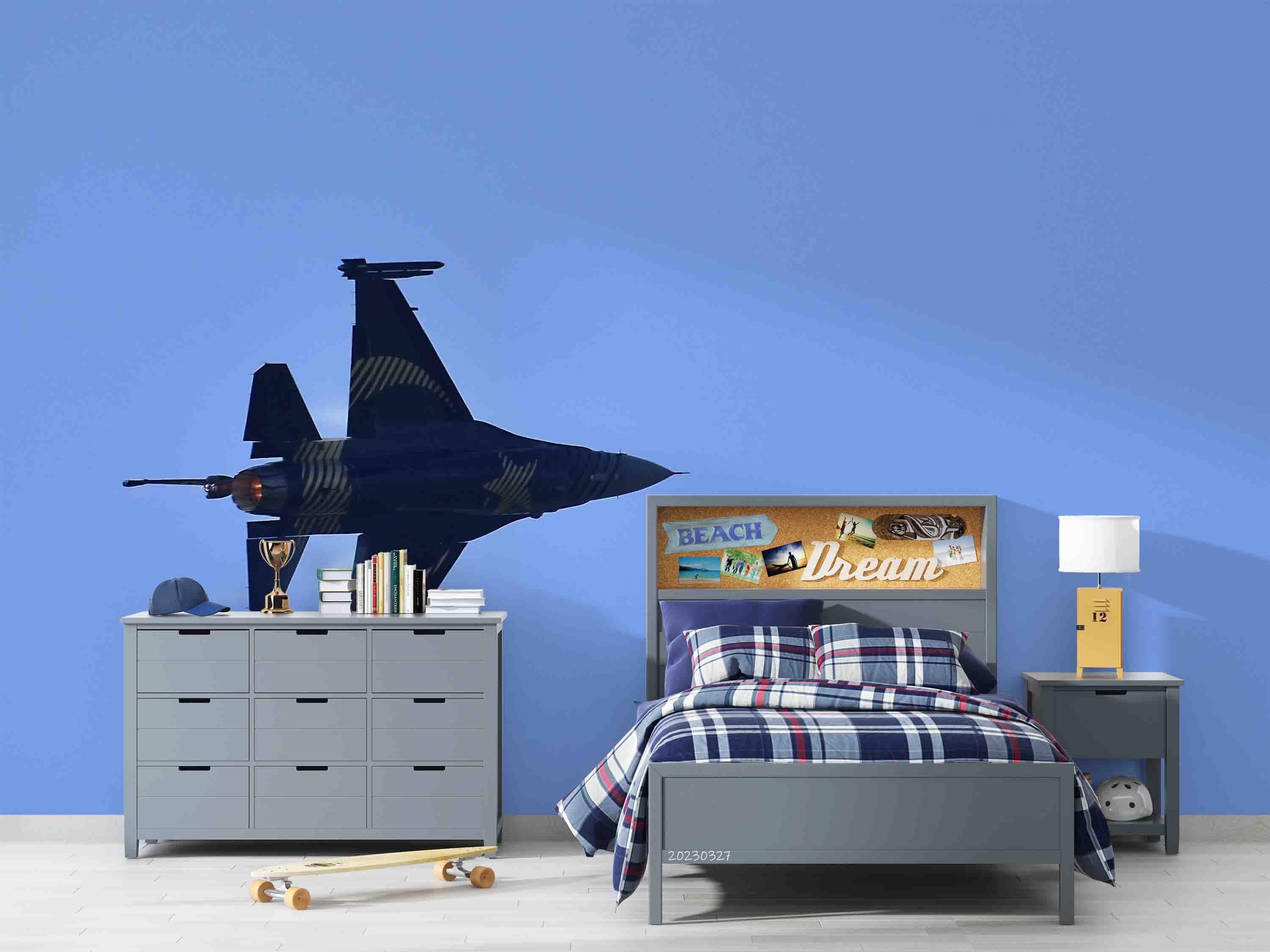 3D Turkish Air Force "SOLOTURK" F-16 Fighting Falcon Wall Mural Wallpaper GD 5456- Jess Art Decoration