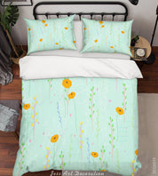 3D Floral Leaf Green Quilt Cover Set Bedding Set Duvet Cover Pillowcase 178