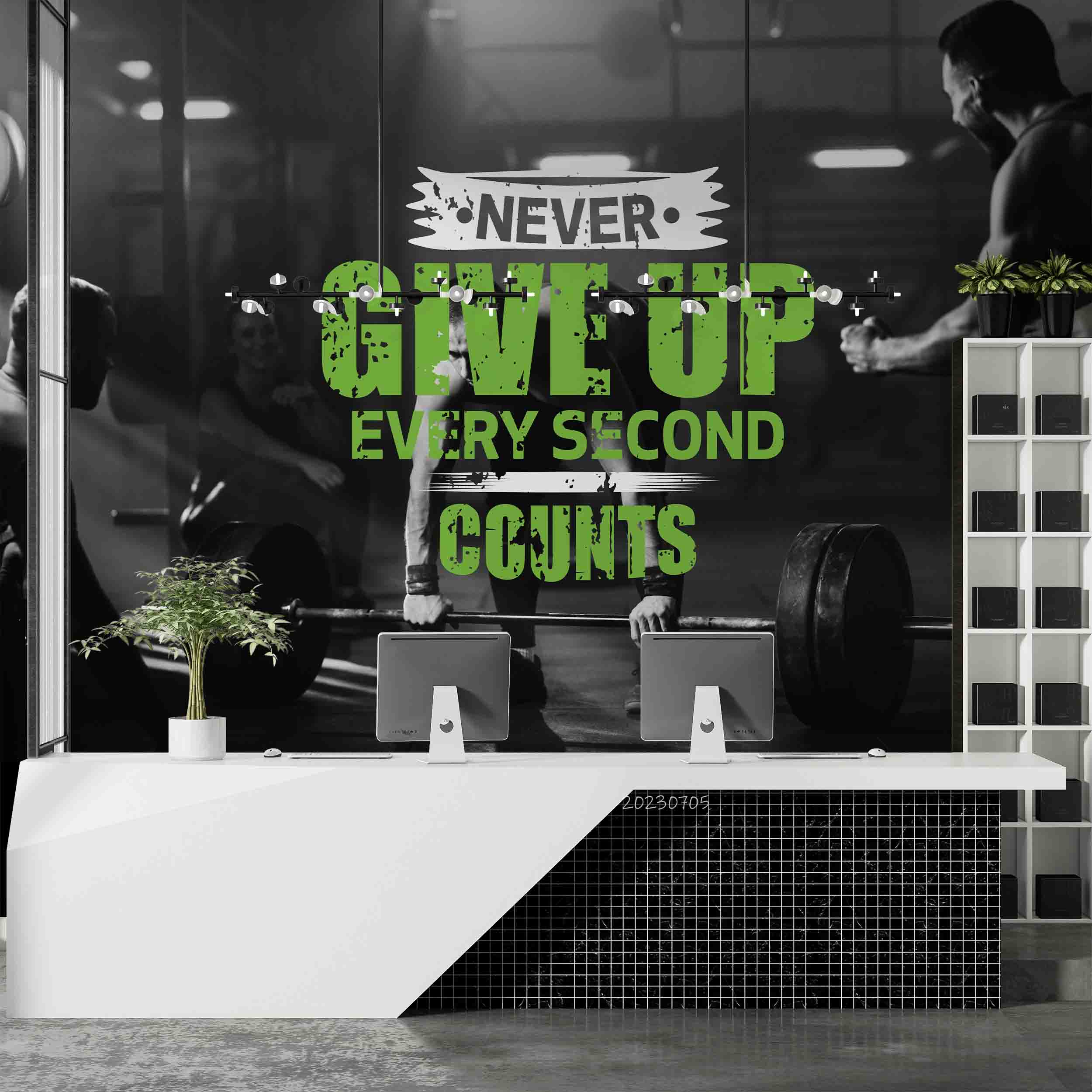 3D Fitness Person Weightlifting Wall Mural Wallpaper YXL 1730