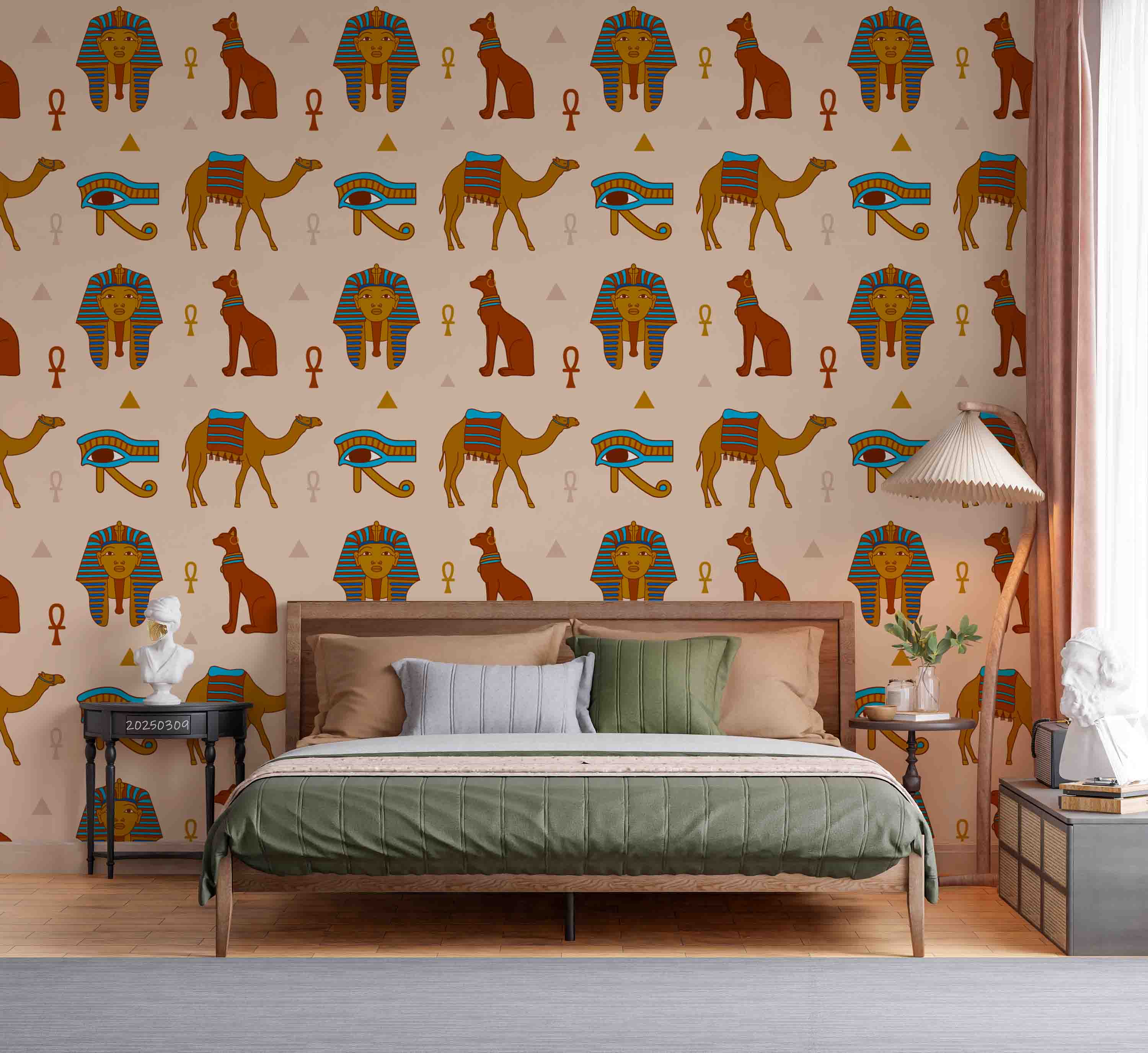3D Egyptian Decorative Pattern Background Wallpaper Wall Mural Wall Decor Wall Art Wall Sticker Remoable Wallpaper LQH