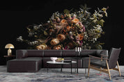 3D Floral Bouquet Dark Background Wallpaper Wall Mural Wall Decor Wall Art Wall Sticker Remoable Wallpaper