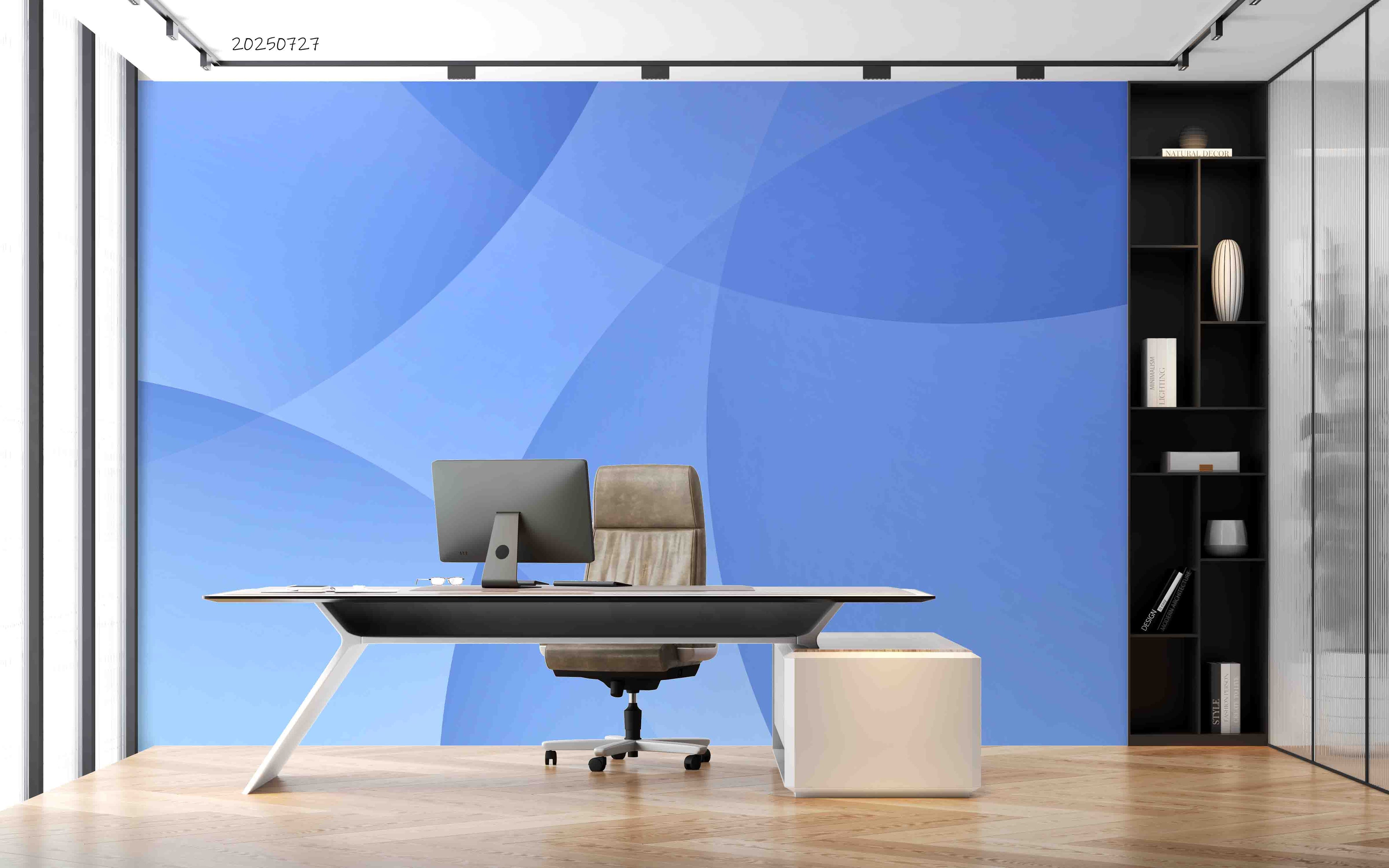 3D Office Business Blue Geometric Wall Mural Wallpaper 15