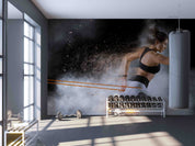 3D Woman Fitness Room Stretch Fog Wall Mural Wallpaper YXL 121