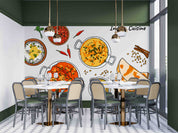 3D Stir-fry Chili Dumpling Chopsticks Letter Wall Mural Wallpaper YXL 289
