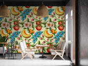 3D Floral Hami Melon Apple Leaf Wall Mural Wallpaper YXL 292