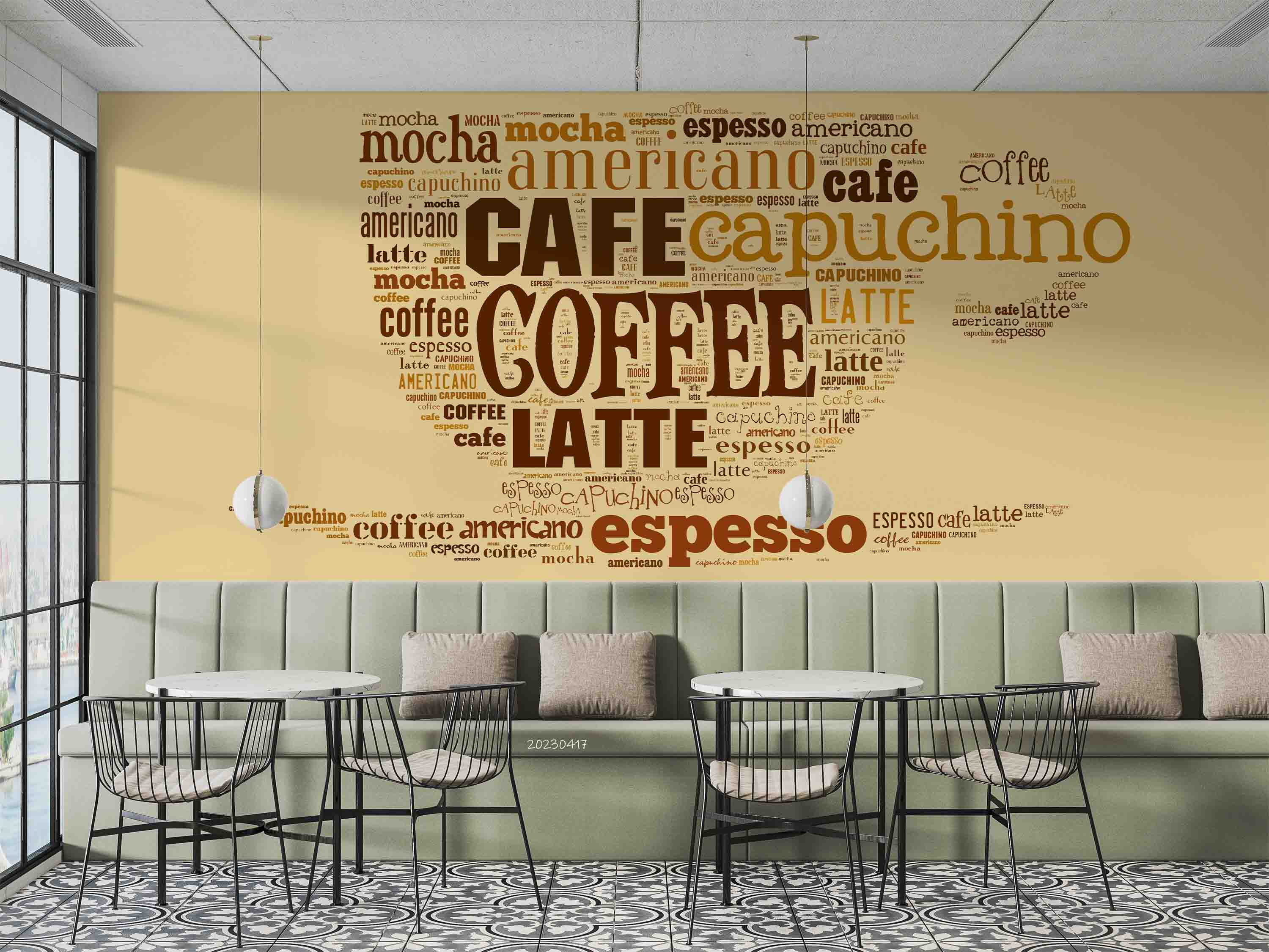 3D Coffee Shop Poster Wall Mural Wallpaper GD 5572- Jess Art Decoration