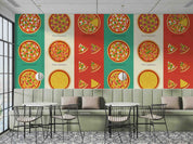 3D Restaurant Snack Bar Diner Fast Food Pizza Wall Mural Wallpaper 63