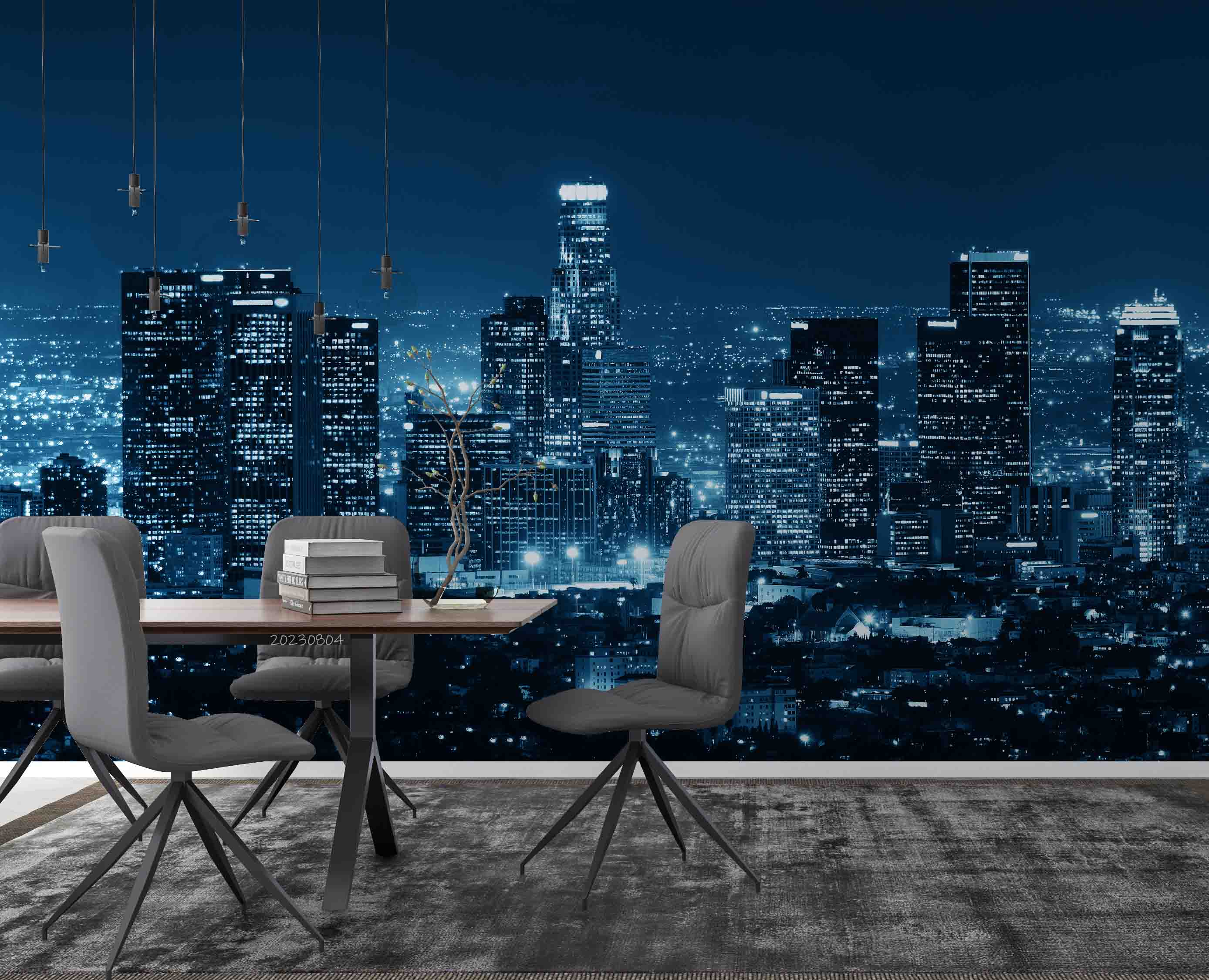 3D City Night View Mansion Wall Mural Wallpaper YXL 2487