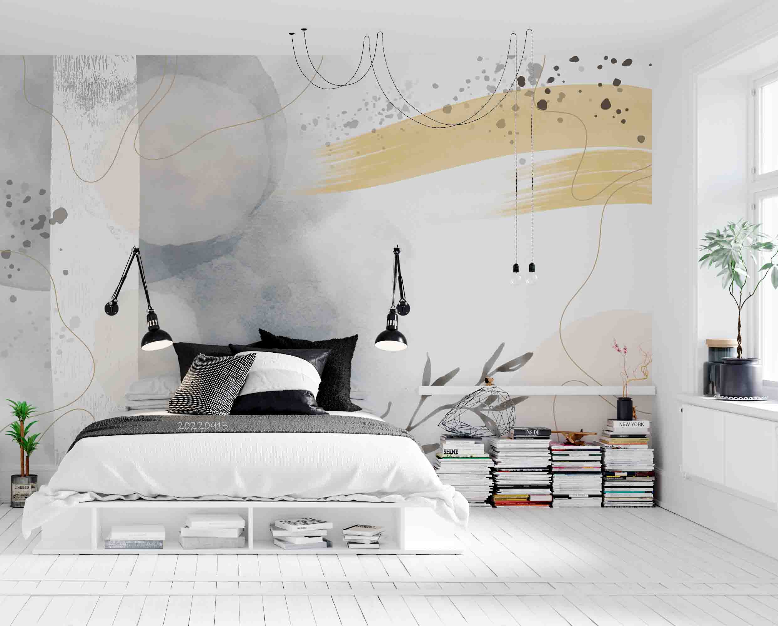 3D Watercolor Abstract Graffiti Background Wall Mural Wallpaper GD 3514- Jess Art Decoration