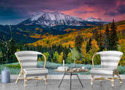 3D Autumn Forest East Beckwith Mountains Valley Landscape Wall Mural Wallpaper GD 4297- Jess Art Decoration