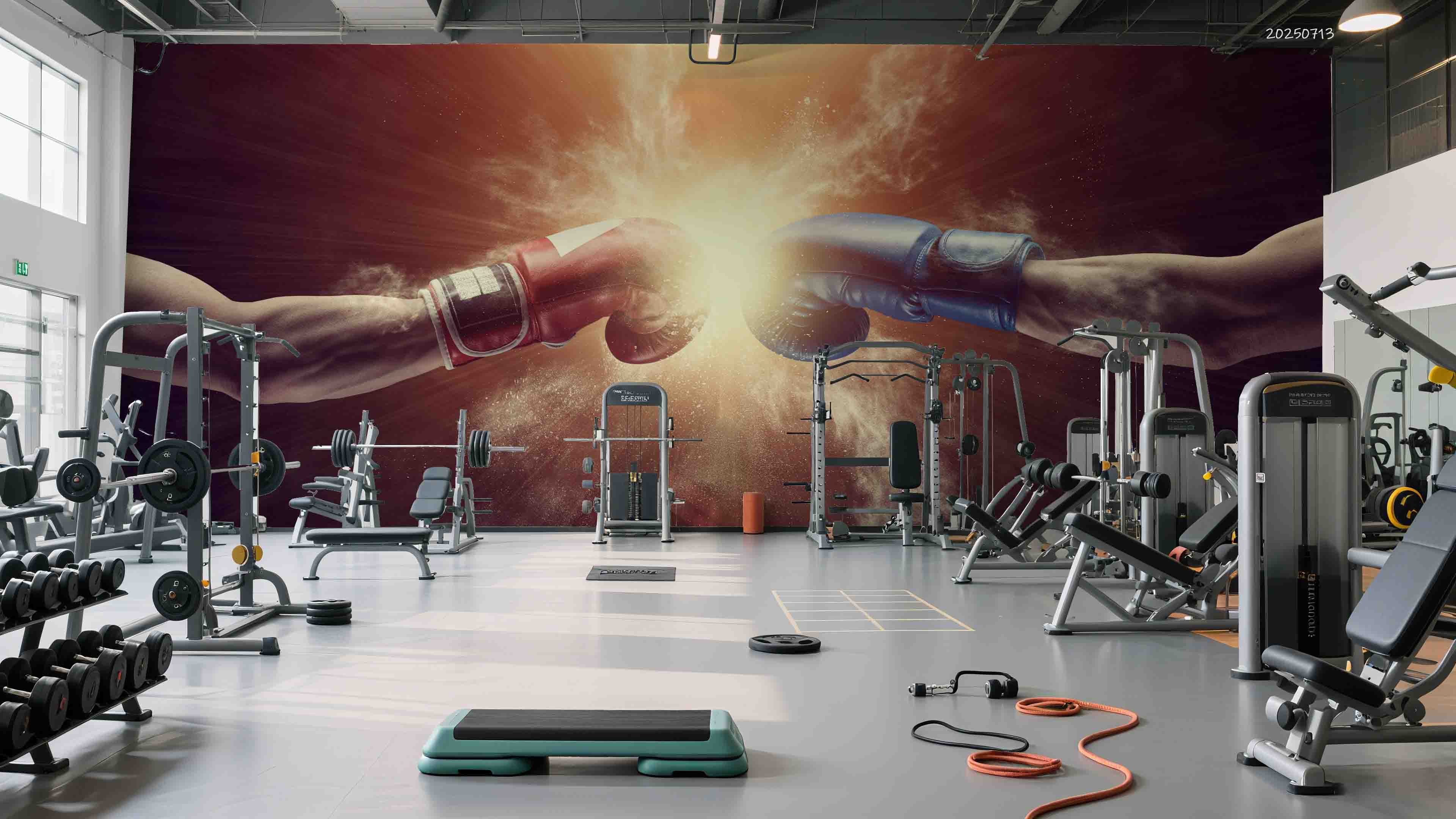 3D Gym Fitness Gymnasium Boxing Wall Mural Wallpaper 20