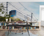 3D Fast Train Crossing Countryside Wall Mural Wallpaper GD 3172- Jess Art Decoration