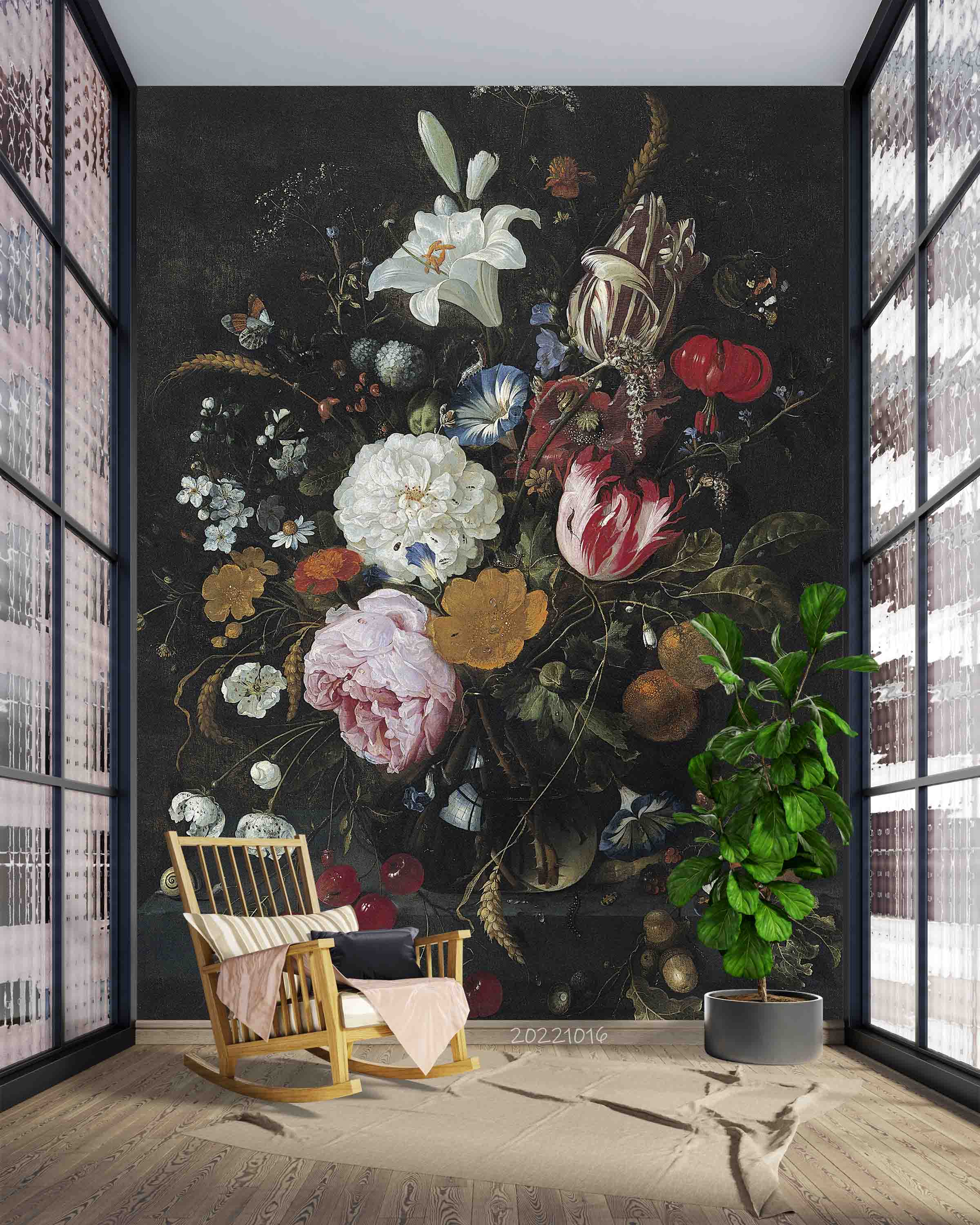 3D Oil Painting Colorful Floral Wall Mural Wallpaper GD 3001- Jess Art Decoration