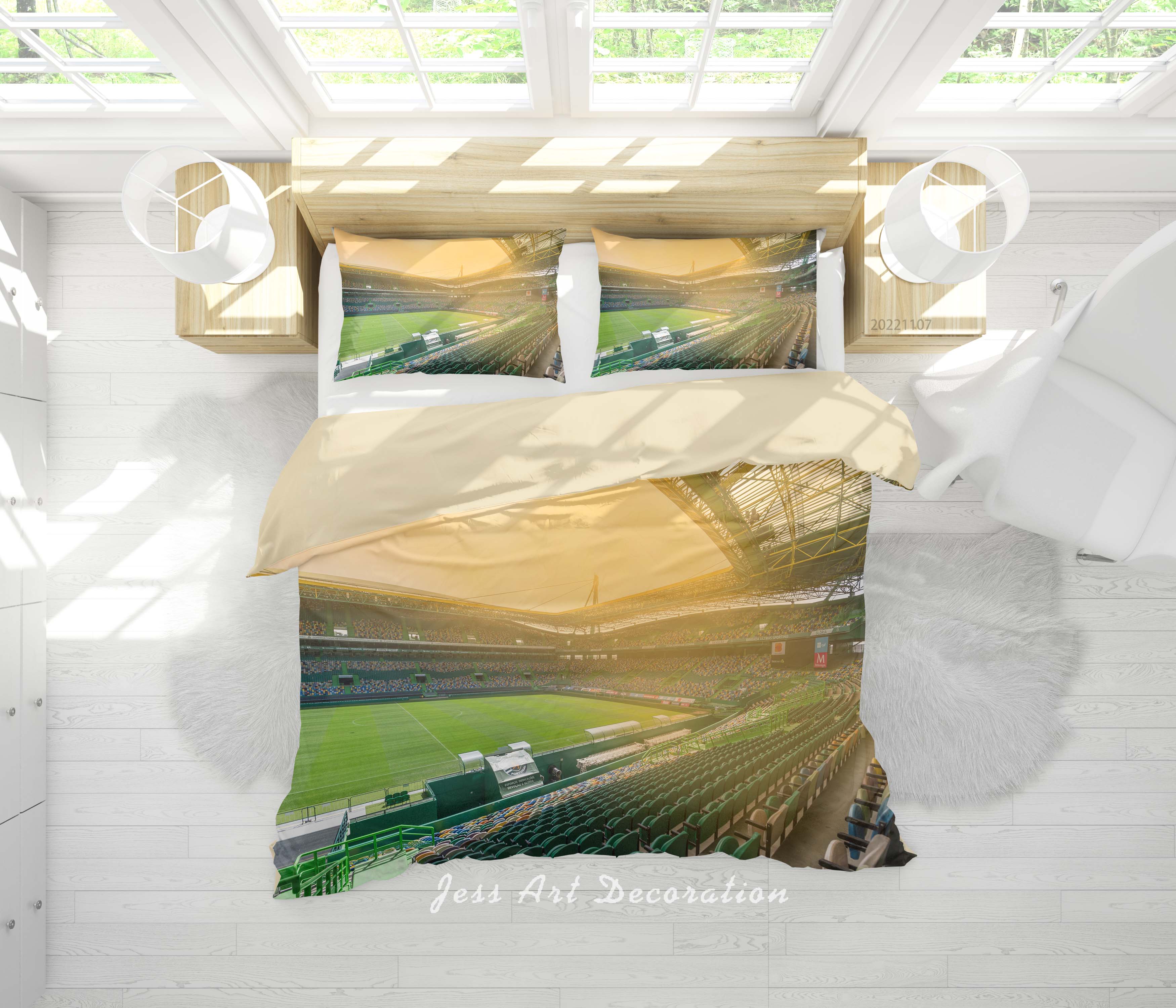 3D Sporting Lisbon Football Field Spectator Seats Quilt Cover Set Bedding Set Duvet Cover Pillowcase 806