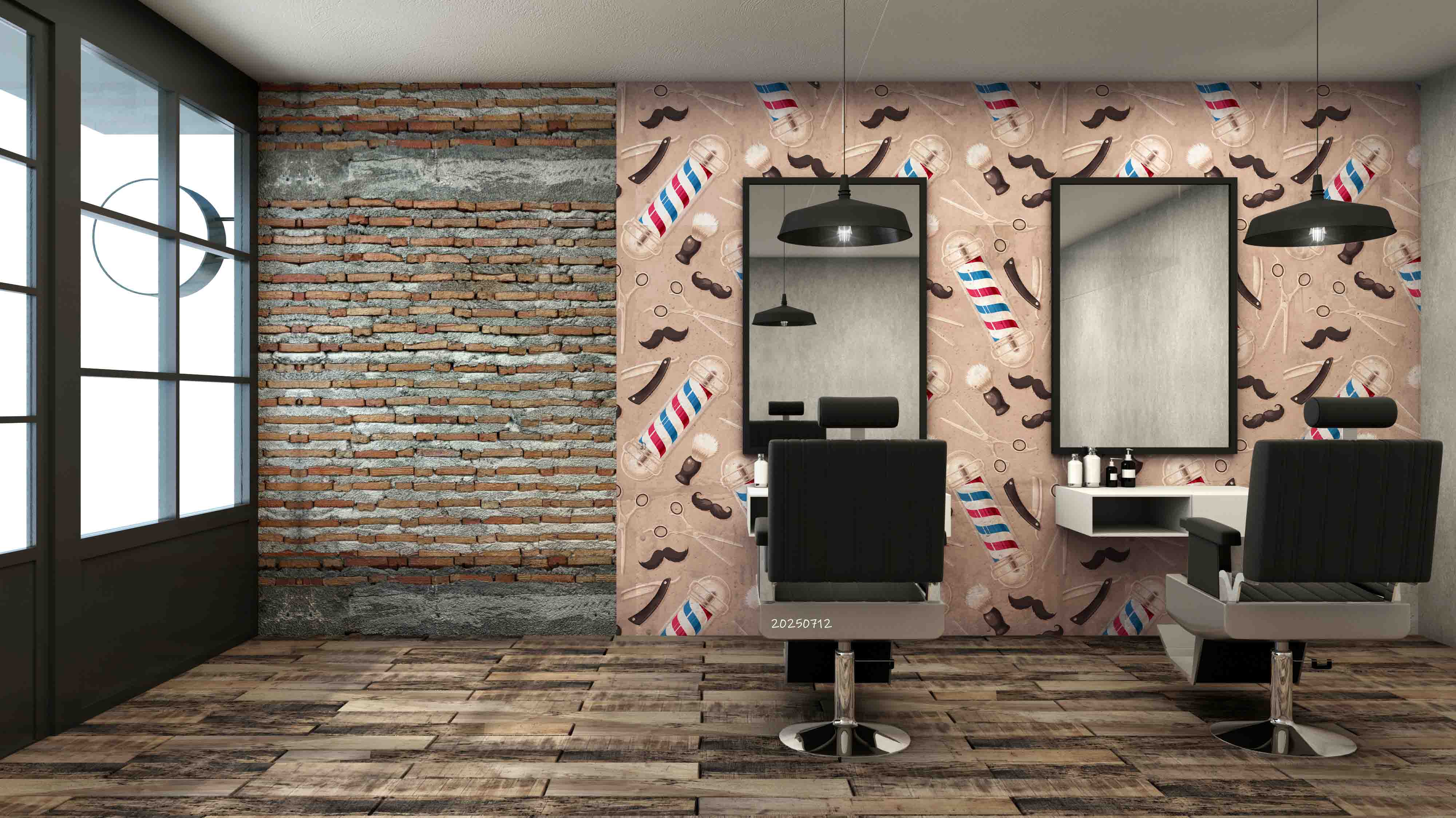 3D Salon Shop Beauty Salon Barber Shop Pattern Wall Mural Wallpaper 13