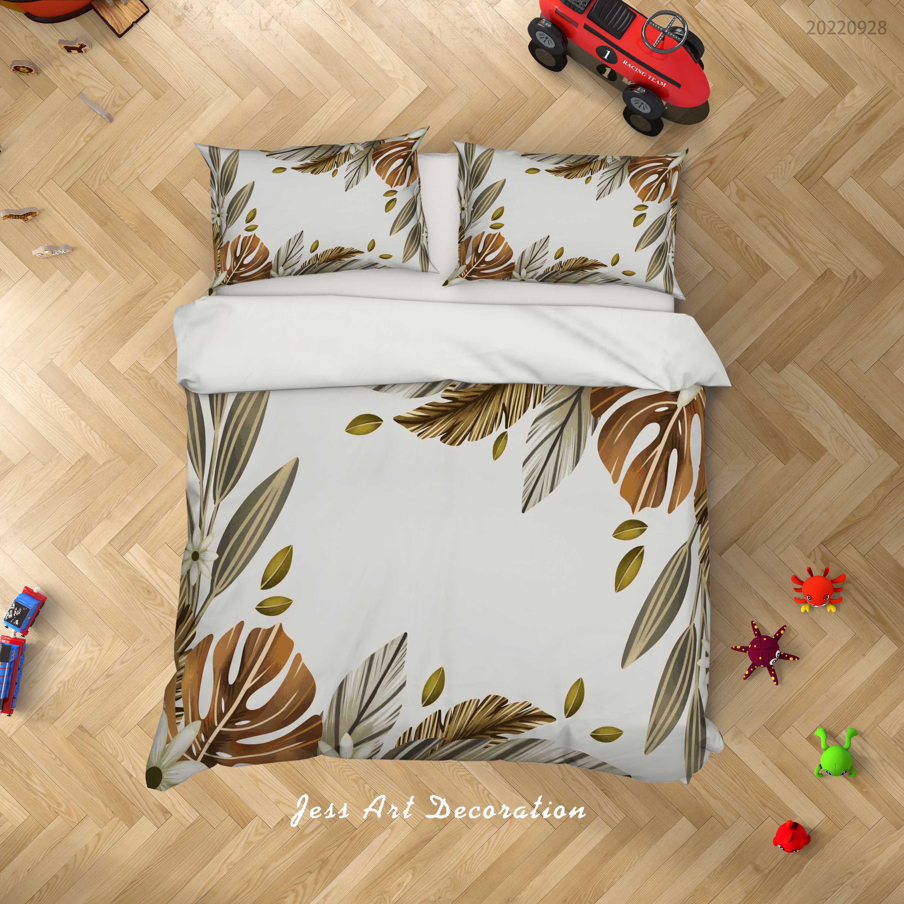 3D Leaf Fruit Quilt Cover Set Bedding Set Duvet Cover Pillowcase 352