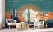 3D Aircraft Cable Bridge Electric Pylon Wall Mural Wallpaper YXL 1843