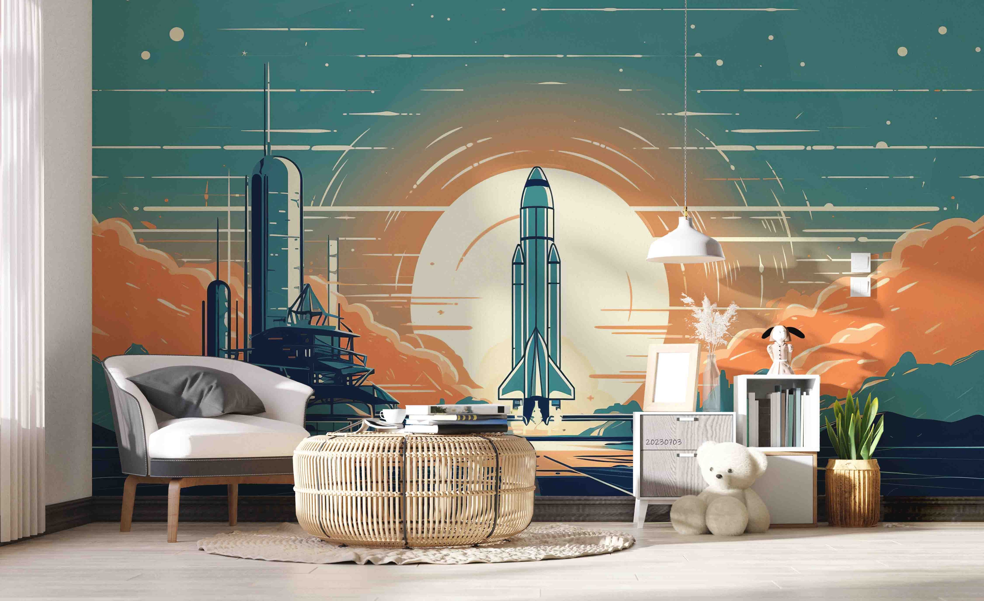 3D Aircraft Cable Bridge Electric Pylon Wall Mural Wallpaper YXL 1843