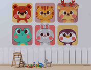 3D Childcare Nursery School Cartoon Animals Kids Wall Mural Wallpaper JN 11