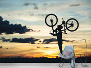 3D Tree Sea Cycling Mountain Cloud Sky Wall Mural Wallpaper YXL 55