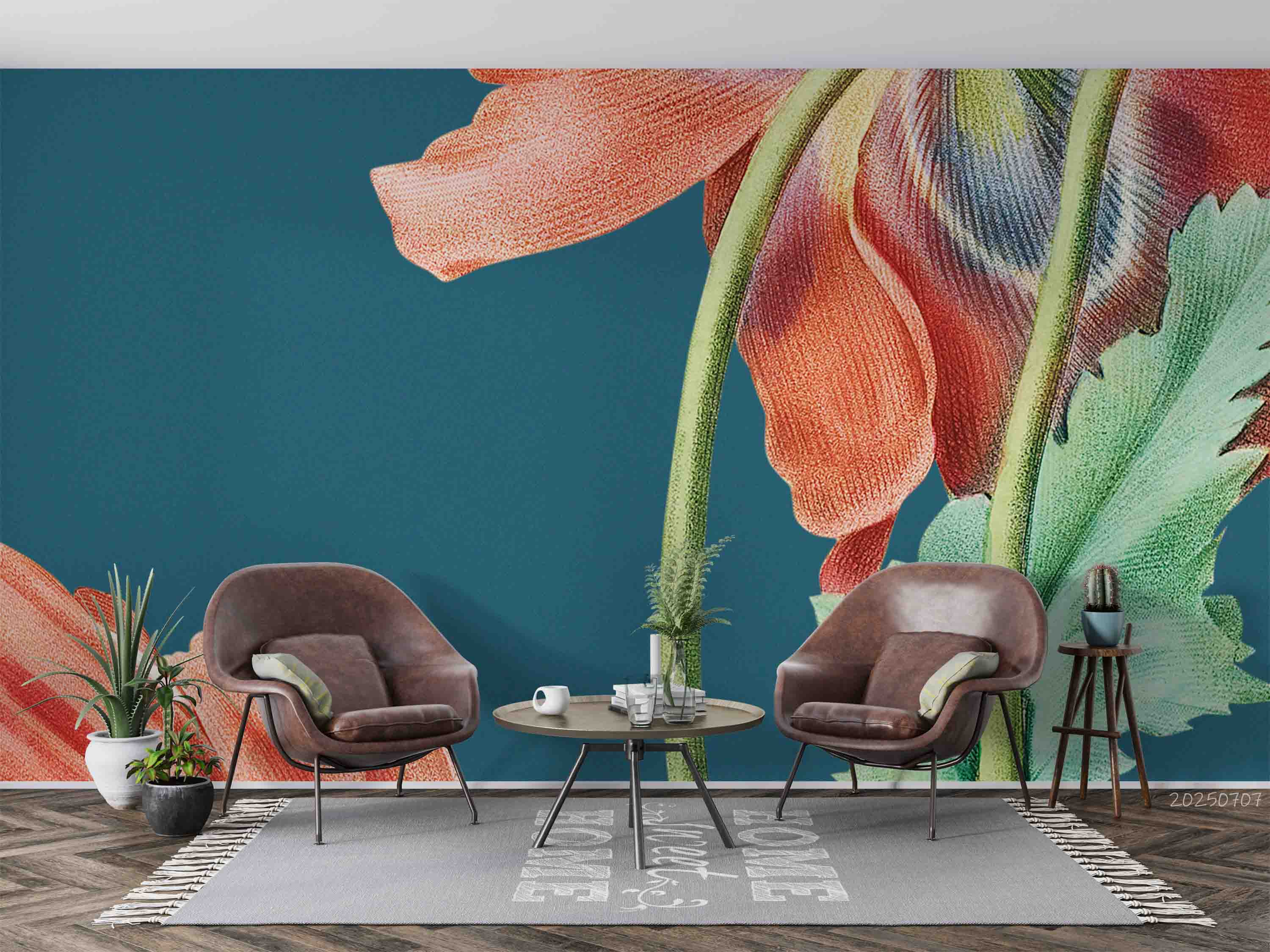 3D Red Poppy Flower Wallpaper Wall Mural Wall Decor Wall Art Wall Sticker Remoable Wallpaper 7