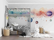3D Watercolour The Earth Damaskeen Wall Mural Wallpaper YXL 216