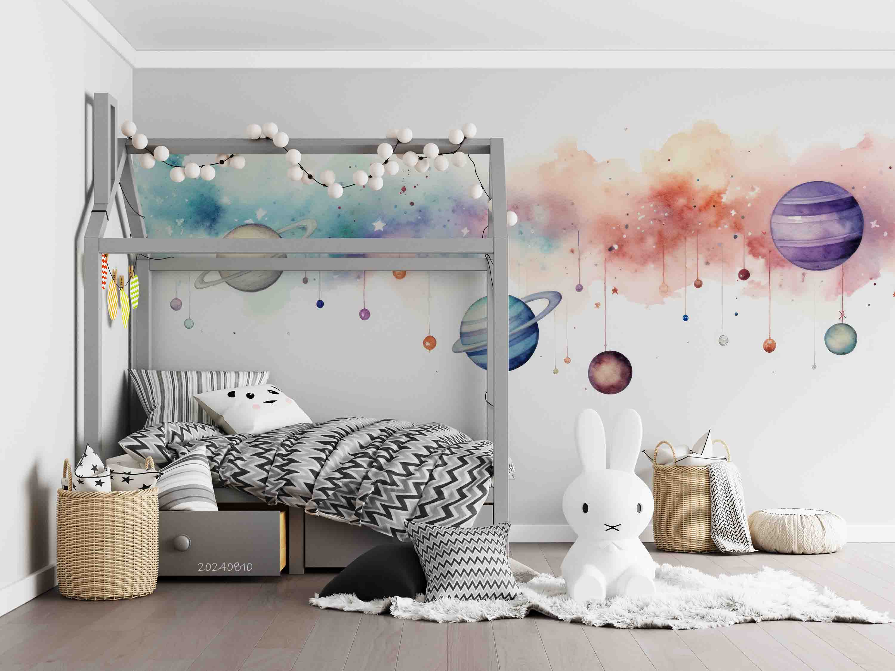 3D Watercolour The Earth Damaskeen Wall Mural Wallpaper YXL 216