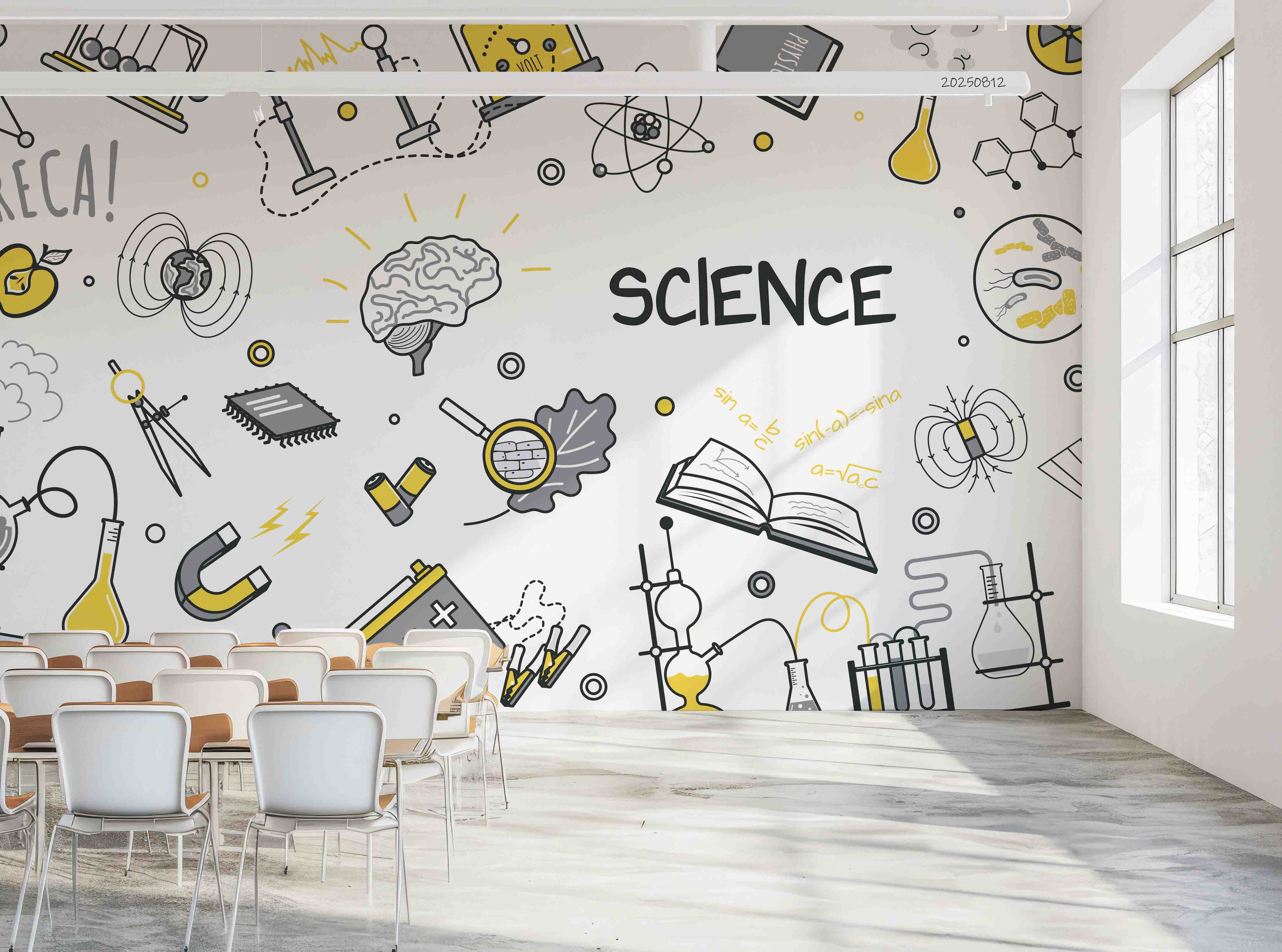 3D School STEM Science Lab Classroom Teaching Aid Wall Mural Wallpaper 19