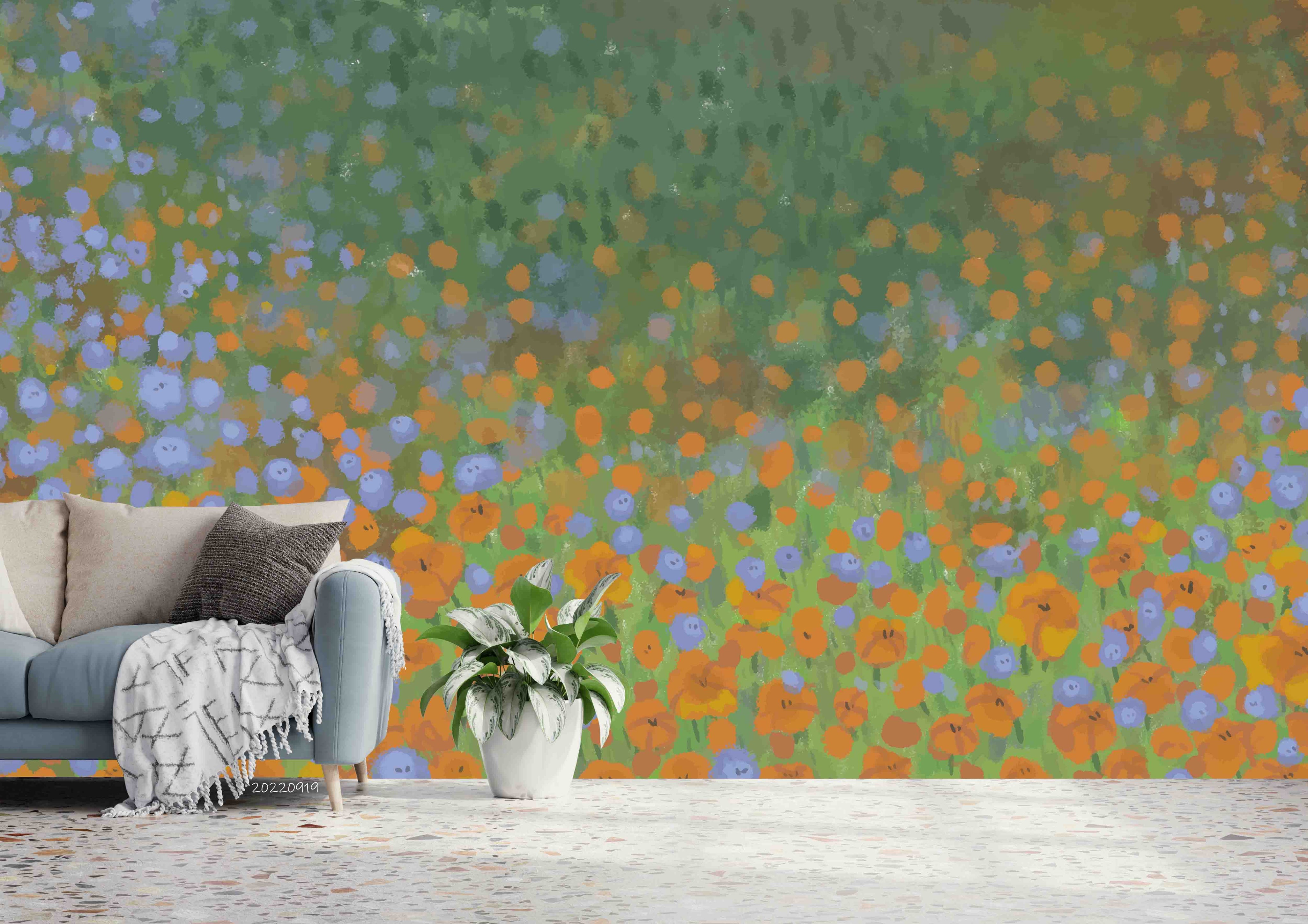 3D Blooming Poppy Field Background Wall Mural Wallpaper GD 3492- Jess Art Decoration