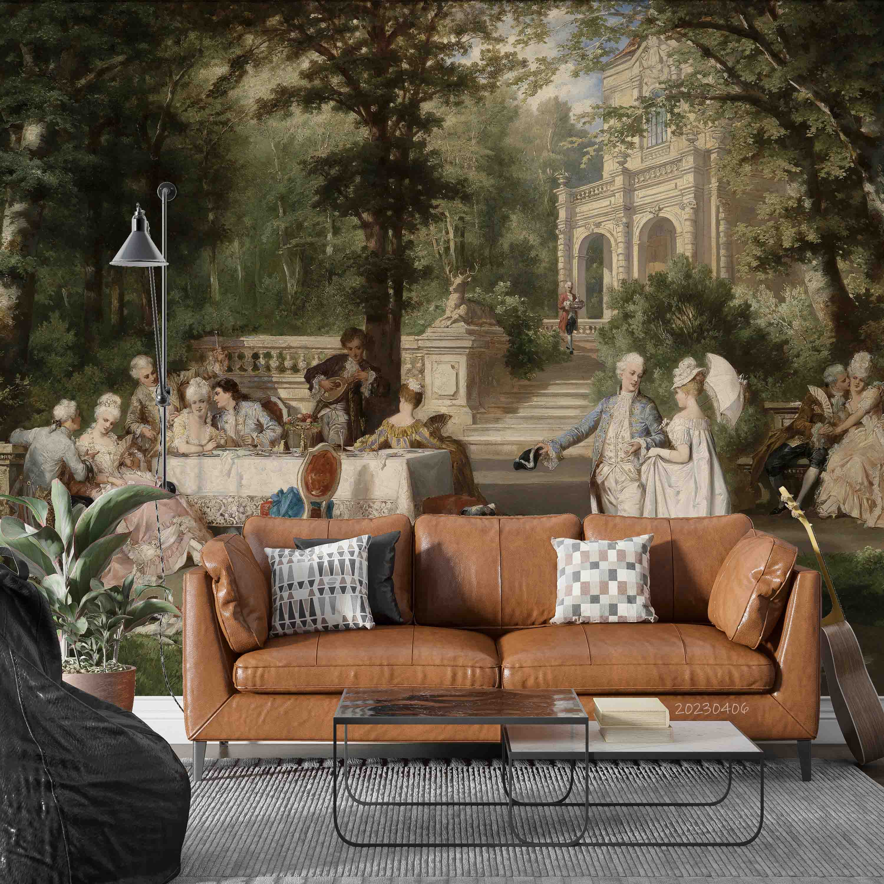 3D Europe Oil Painting Palace Park Wall Mural Wallpaper GD 5603- Jess Art Decoration