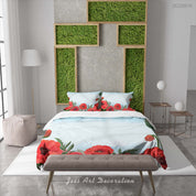 3D Floral Orchid Blue Leaf Quilt Cover Set Bedding Set Duvet Cover Pillowcase 233