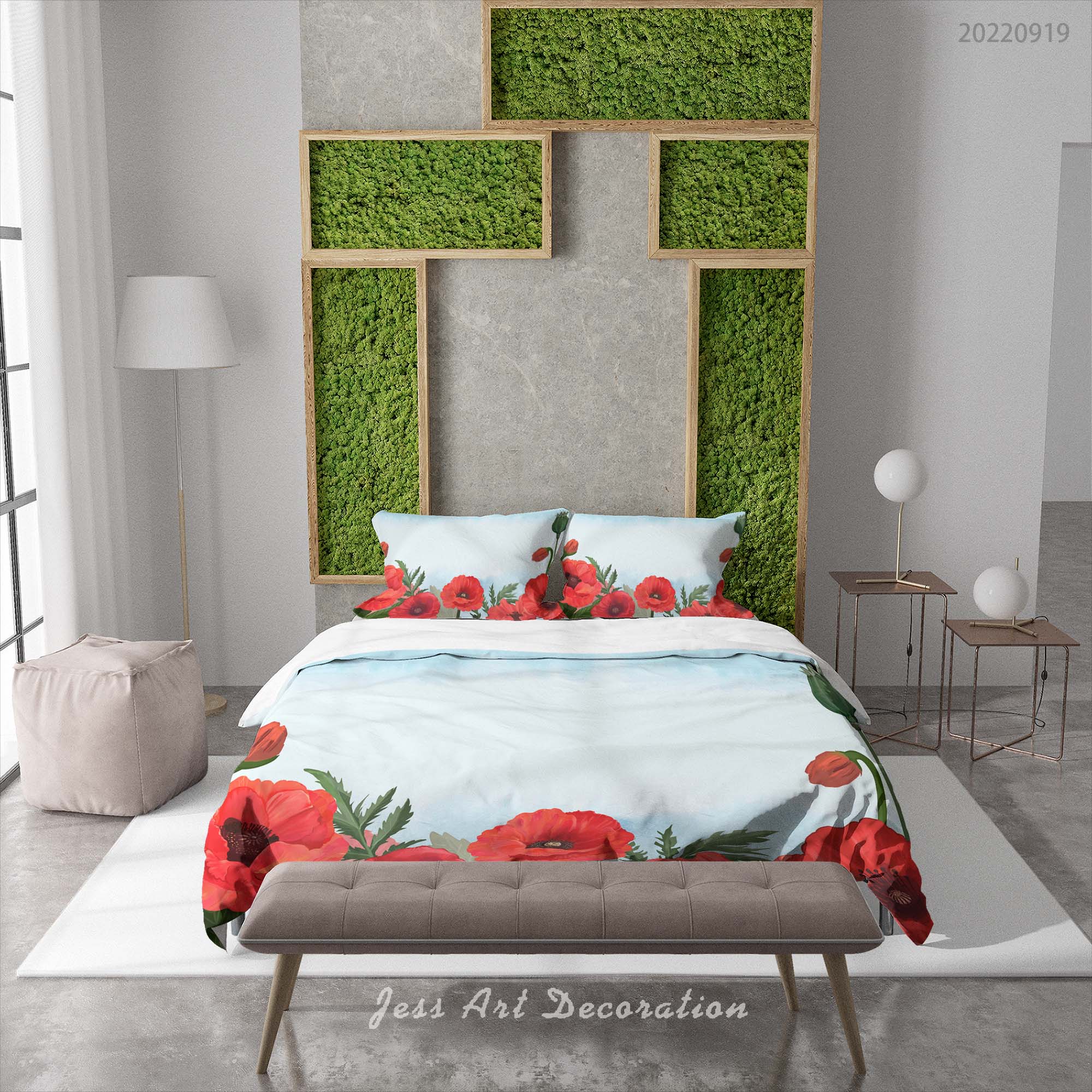 3D Floral Orchid Blue Leaf Quilt Cover Set Bedding Set Duvet Cover Pillowcase 233