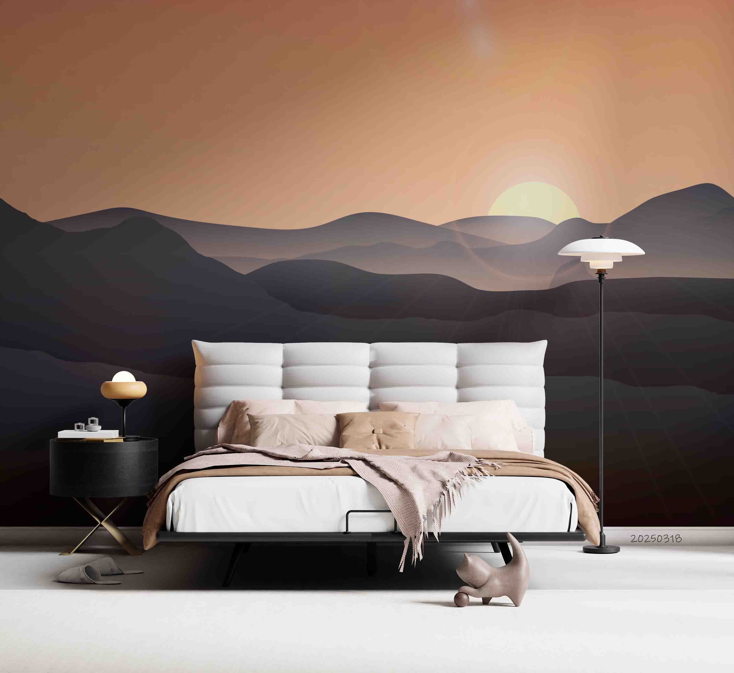 3D Sunset Sky Mountain Range Natural Scenery Wallpaper Wall Mural Wall Decor Wall Art Wall Sticker Remoable Wallpaper 38