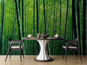 3D Bamboo Pole Leaf Green Wall Mural Wallpaper YXL 2946