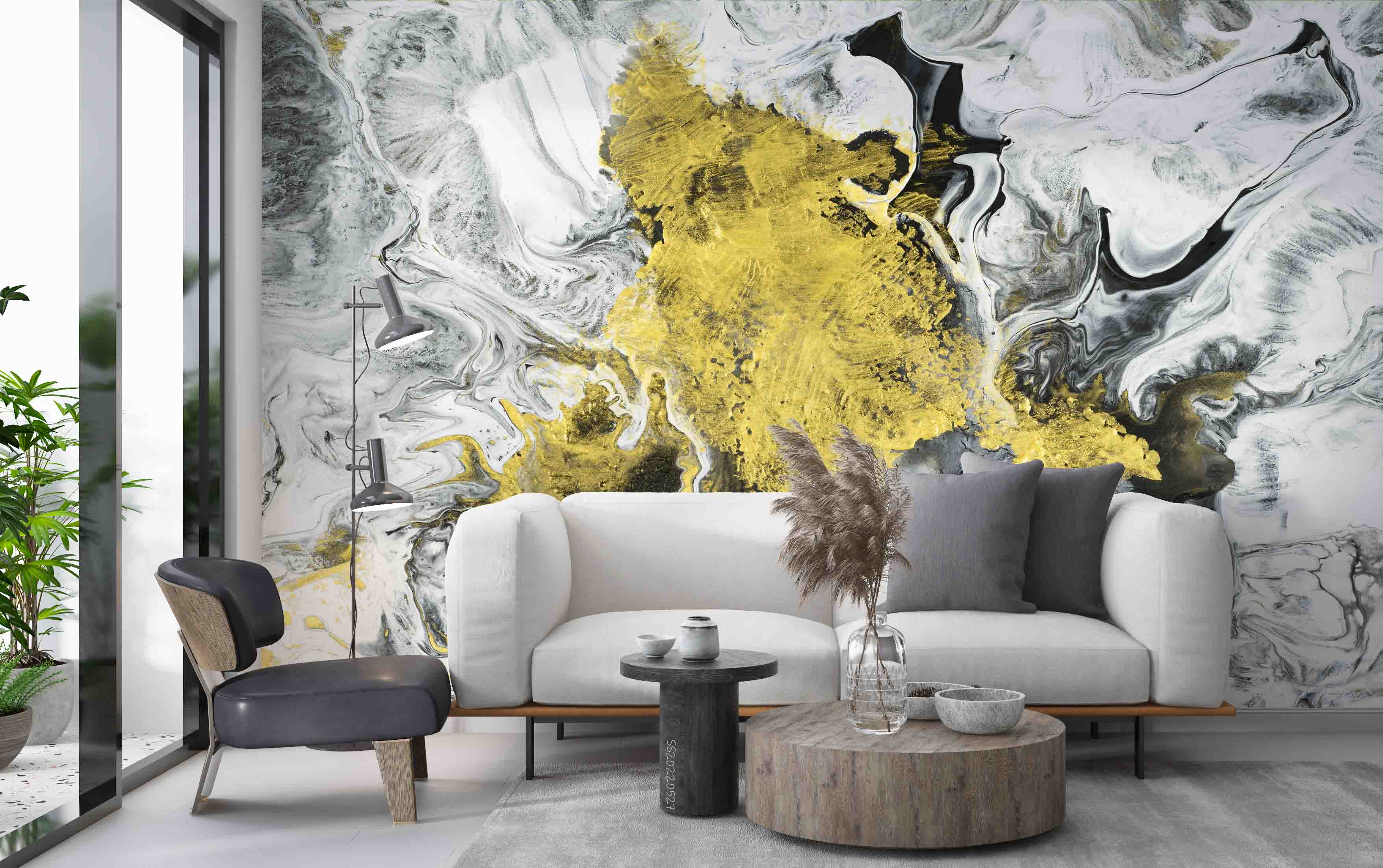 3D Abstract Black White Gold Marble Texture Background Wall Mural Wallpaper GD 4237- Jess Art Decoration