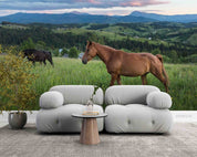 3D Nature Sky Mountains Grassland Horse Wallpaper Wall Mural Wall Decor Wall Art Wall Sticker Remoable Wallpaper LQH