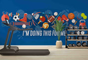 3D Sports Apparatus Ball Blue Wall Mural Wallpaper YXL 1704