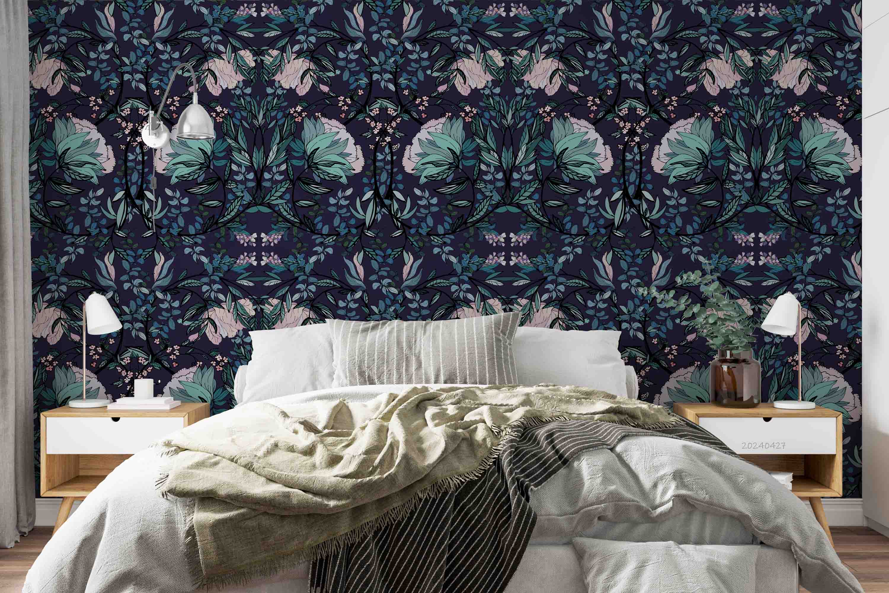 3D Vintage Floral Leaf William Morris Pattern Wallpaper Wall Mural Wall Decor Wall Art Wall Sticker Remoable Wallpaper
