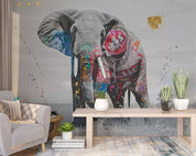 3D Animal Elephant Grassland Tree Wall Mural Wallpaper YXL 2903