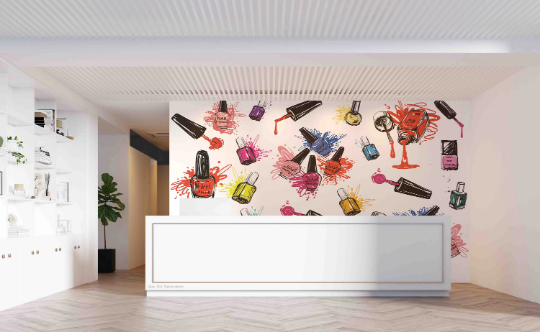 Graffiti Nail Polish Wallpaper urban graffiti wall mural for teen room, studio or feature wall - view 2