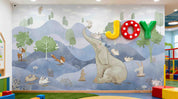 3D Play Centre Amusement Park Funfair Carnie Cartoon Animals Scenery Wall Mural Wallpaper 30