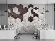 3D Office Business Technology Geometric Polygon Wall Mural Wallpaper 13