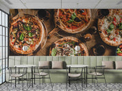 3D Italian Pizza Salad Red Wine Wall Mural Wallpaper GD 5521- Jess Art Decoration
